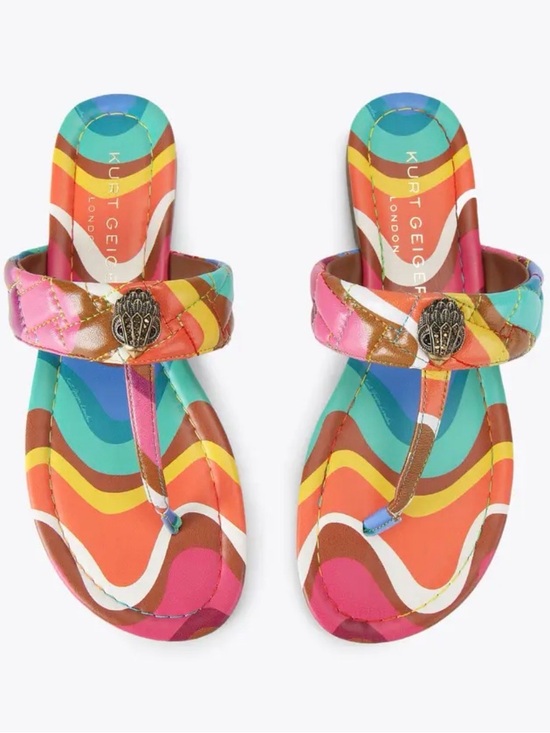 🌈Kurt Geiger London Kensington T-Bar Sandal w eagle head, like new , sz 36
